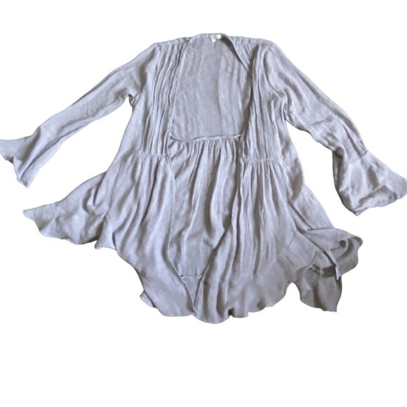 entro Tops - Entro Bell Sleeve Light Weight Cardigan-Gray-Size Medium-GUC